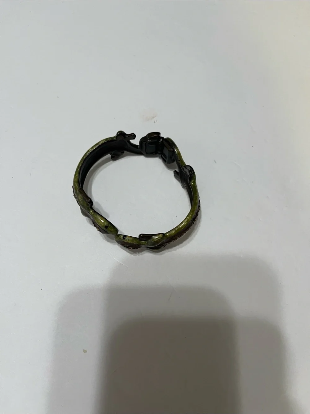 Chico's Green and Brown Lizard Bracelet with Gold Accents